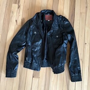Miss London Girls Faux Leather Jacket Medium
